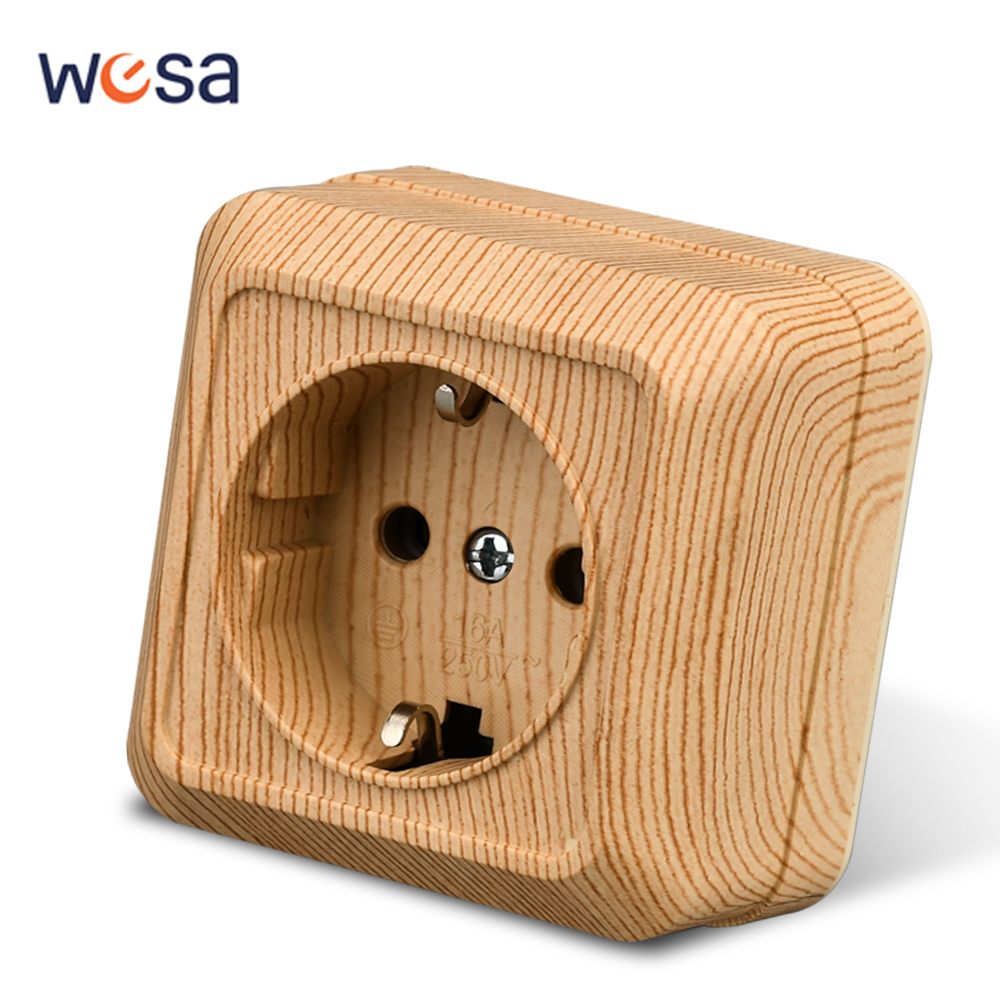 Outdoor Power Plus - WESA 목재 벽 표면 소켓 플러그