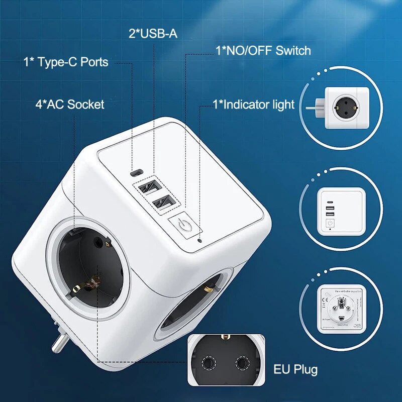 MASSFA 4 Eu AC 콘센트 전원 스트립 다중 큐 - Outdoor Usb Power Strip 리뷰 및 가격