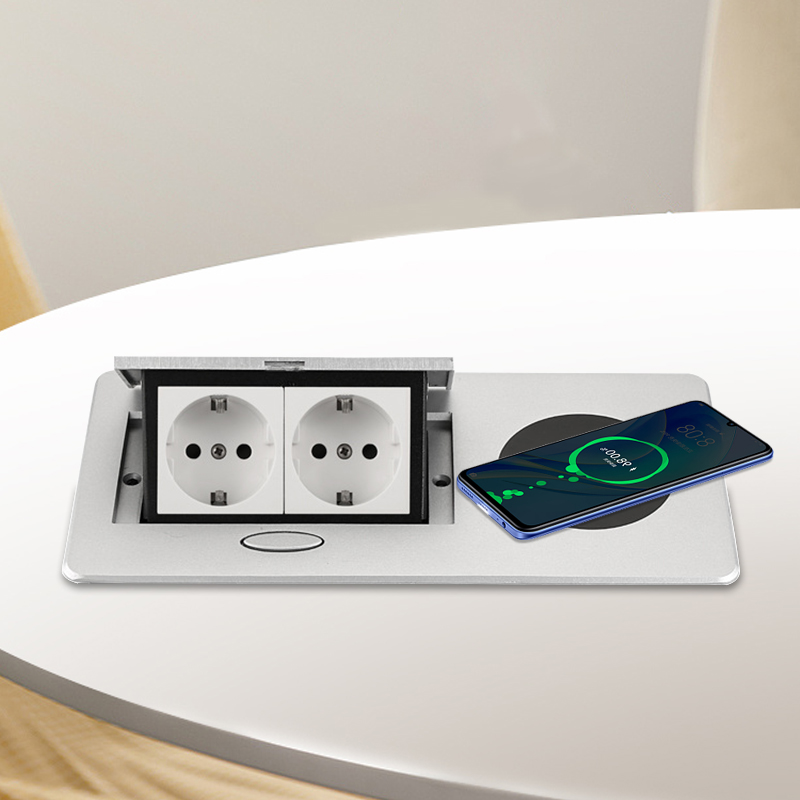 EU 팝업, 내장형 데스크탑 오피스 소켓, 무선 충전  - Outdoor Usb Power Strip 리뷰 및 가격