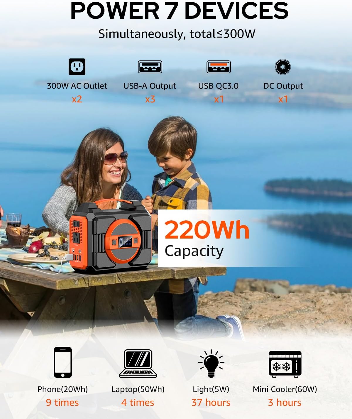 휴대용 300W 220Wh 파워스테이션 태양광 발전기  - Outdoor Power Vac 리뷰 및 가격