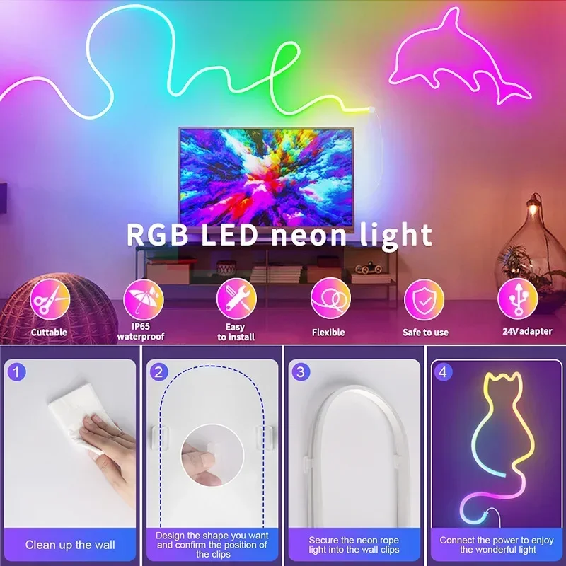 24V 주소 지정 가능 네온 LED 리본 5M 10M  - Outdoor Power Strip Weatherproof 리뷰 및 가격