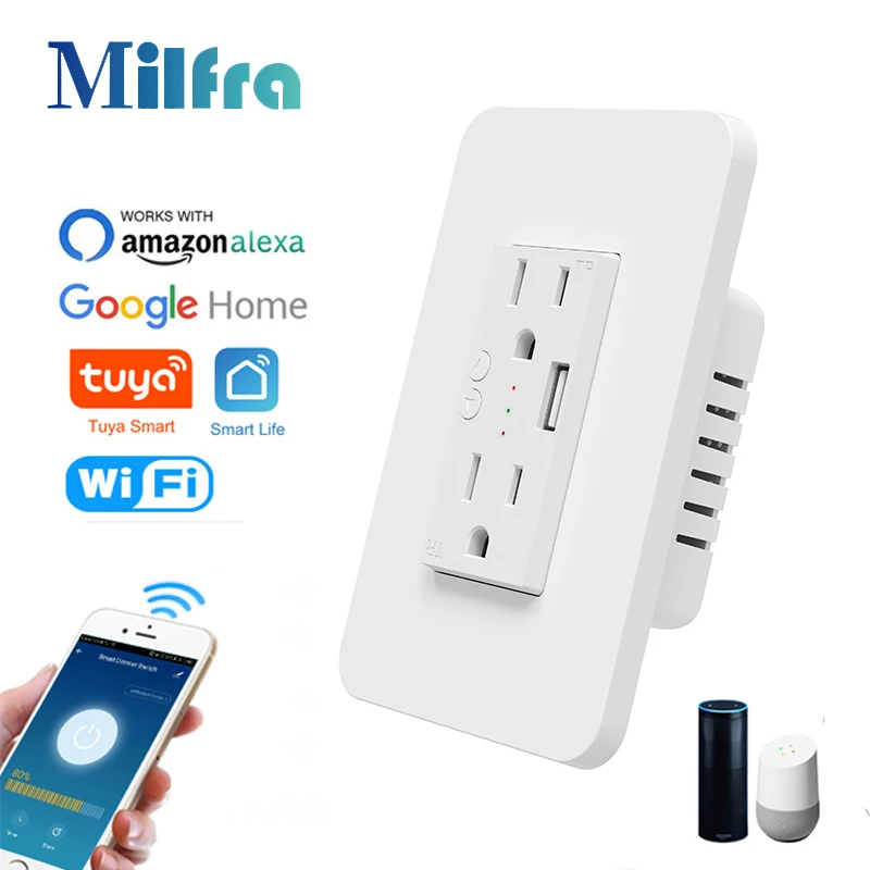 Milfra 와이파이 스마트 소켓, USB 충전 포트, - Outdoor Usb Power Strip 리뷰 및 가격