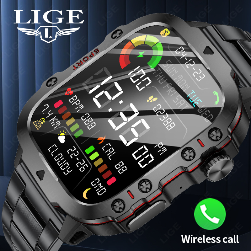 LIGE 야외용 남성용 스포츠 스마트 시계 2.01 인 - Outdoor Power Meter Box 리뷰 및 가격