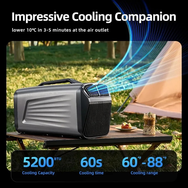 5200BTU 휴대용 텐트 에어컨, 500W 저전력 저 - Outdoor Power Vac 리뷰 및 가격